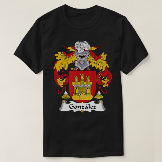 Gonzalez Coat of Arms Familienwappen T-Shirt (Design vorne)