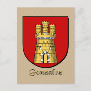 Gonzalez Familie Heraldic Shield Postkarte