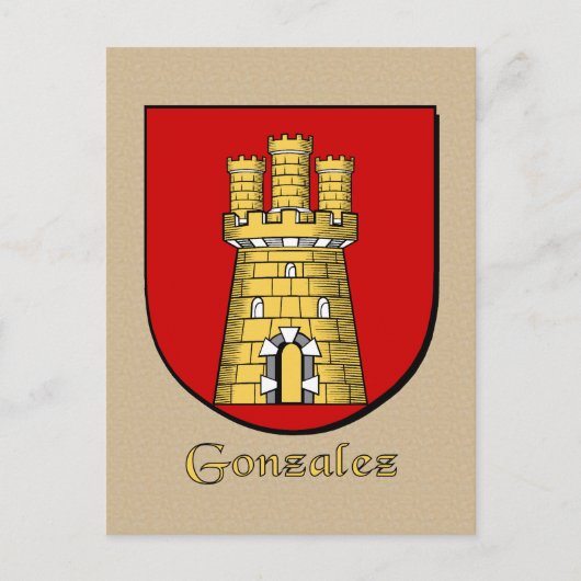 Gonzalez Familie Heraldic Shield Postkarte (Vorderseite)