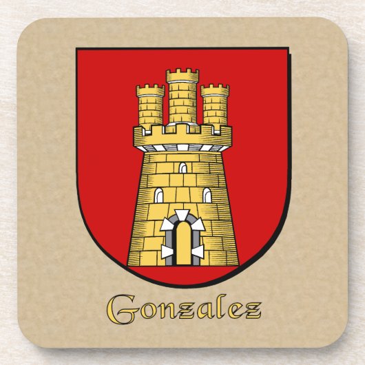 Gonzalez Familienschild Untersetzer (Vorderseite)