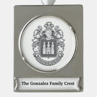Gonzalez Family Crest  Banner-Ornament Silber