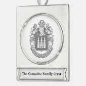 Gonzalez Family Crest  Banner-Ornament Silber (Links)