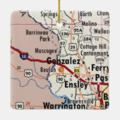 Gonzalez Florida Karte Keramikornament (Rückseite)