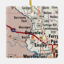 Gonzalez Florida Karte Keramikornament