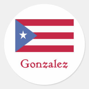 Gonzalez-Puertorikaner-Flagge Runder Aufkleber