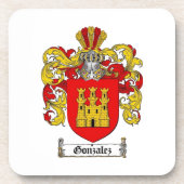 Gonzalez [Spanisch] Familienwappen * Getränkekarte Getränkeuntersetzer (Vorderseite)