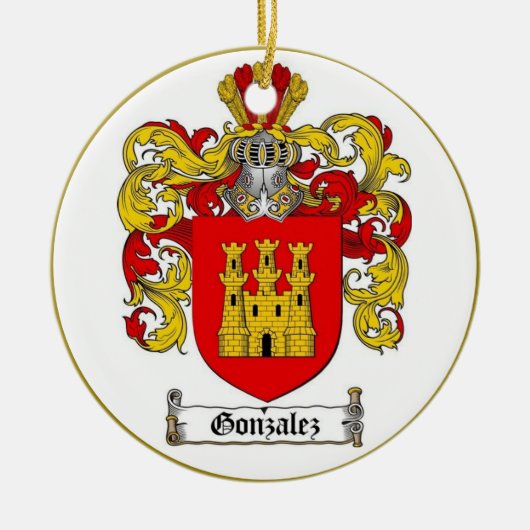 Gonzalez [Spanisch] Familienwappen * Keramik Ornament (Vorne)