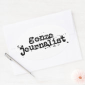 Gonzo Journalist Ovaler Aufkleber (Umschlag)