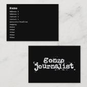 Gonzo Journalist Visitenkarte (Vorne/Hinten)
