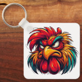 "Goober Furious Rooster" doppelseitiges Aluminium  Schlüsselanhänger (Vorderseite)