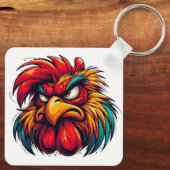 "Goober Furious Rooster" doppelseitiges Aluminium  Schlüsselanhänger (Rückseite)