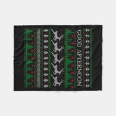 Good Afternoon - Funny Ugly Christmas Sweater Fleecedecke (Vorderseite (Horizontal))