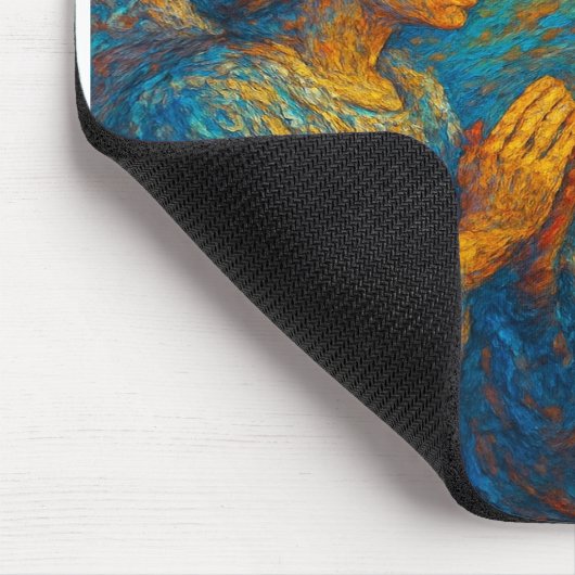 “Good and Evil – Abstract Angel and Demon Painting Mousepad (Ecke)