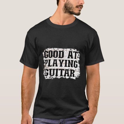 Good At Playing Guitar Light Brown Background T-Shirt (Vorderseite)