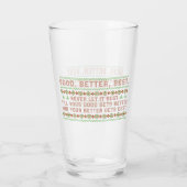Good Better Best Never Let It Rest Christmas Quote Glas (Rückseite)