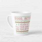 Good Better Best Never Let It Rest Christmas Quote Milchtasse (Linke Ecke)