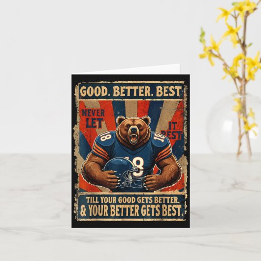 Good Better Never Let It Rest Funny Bear Karte (Gelbe Blume)
