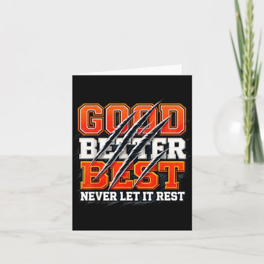 Good Better Never Let It Rest Motivation Bear  Karte (Vorderseite)