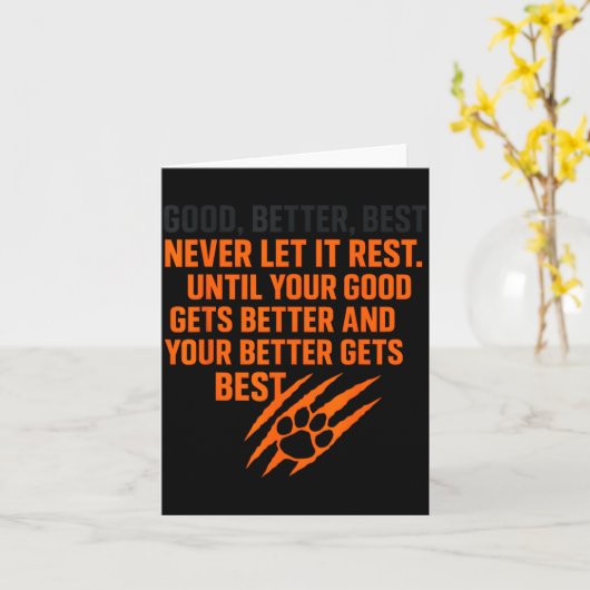 Good Better Never Let It Rest Motivational Mindset Karte (Gelbe Blume)