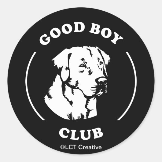 Good Boy Club Runder Aufkleber (Vorderseite)