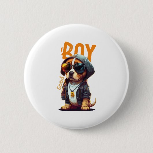 Good Boy Hund Niedlich Puppy Button (Vorderseite)