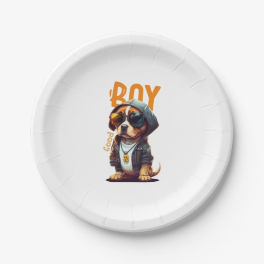 Good Boy Hund Niedlich Puppy Pappteller (Vorderseite)