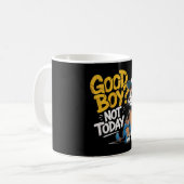 Good Boy Not Today Funny Cat Illustration  Kaffeetasse (Vorderseite Links)