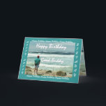 GOOD BUDDY - Happy Birthday - Man and Ocean Waves Karte<br><div class="desc">This card with a man looking out at the ocean waves is a birthday card with an upbeat and inspirational theme.  Inside text is totally customizable.  To see more of this design,  type in,  or cut and paste into Zazzle's search box:  jaclinart birthday man ocean wave</div>
