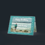 GOOD BUDDY - Happy Birthday - Man and Ocean Waves Karte<br><div class="desc">This card with a man looking out at the ocean waves is a birthday card with an upbeat and inspirational theme.  Inside text is totally customizable.  To see more of this design,  type in,  or cut and paste into Zazzle's search box:  jaclinart birthday man ocean wave</div>