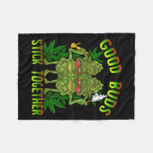 Good Buds Stick Together Couples Fleecedecke (Vorderseite (Horizontal))