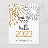 Good Bye 2022 Hello 2023 Business Festive Firework Postkarte (Vorderseite)
