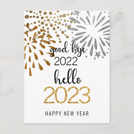 Good Bye 2022 Hello 2023 Business Festive Firework Postkarte (Vorderseite)