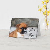 Good Bye Boxer Hund Grußkarte Karte (Gelbe Blume)