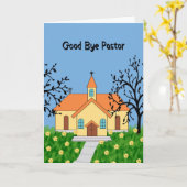 Good Bye Pastor mit gelber Kirche Karte (Gelbe Blume)
