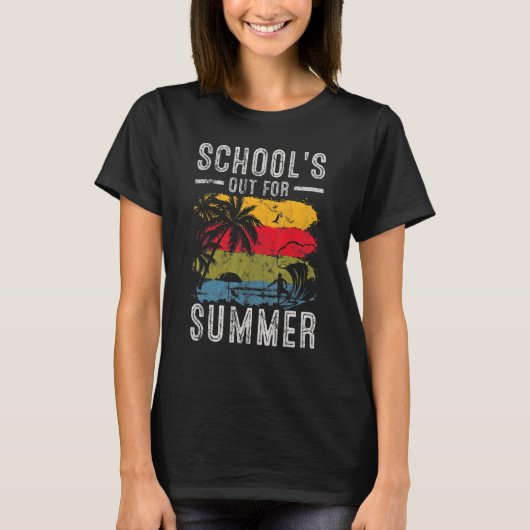 Good BySchool Hello Summer Retro 70er School Out T-Shirt (Vorderseite)