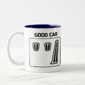Good Car Bad Car Zweifarbige Tasse (Links)