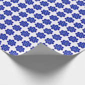 Good Charm Blue Floral Evil Eye Amulet Muster Geschenkpapier (Ecke)