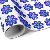 Good Charm Blue Floral Evil Eye Amulet Muster Geschenkpapier (Rolleneckpunkt)