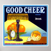 Good Cheer Brand Orange Crate Label Western Litho Poster (Vorne)