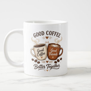Good Coffee Good Friends mit zwei Kaffeetassen Jumbo-Tasse