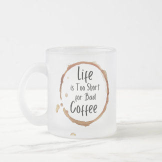 Good Coffee Only Frosted Glass Mug Mattglastasse