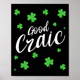 Good Crain Fun Irish Slang Kleeblatts St Patricks  Poster