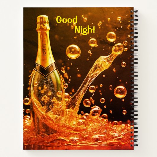 Good Day Sparkling Champagne Spiral Notebook Notizblock (Rückseite)
