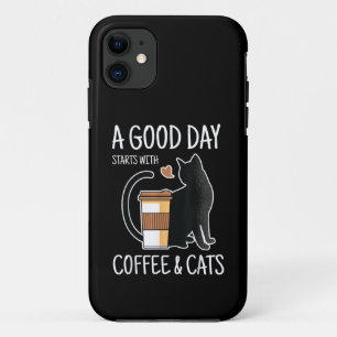 Good Day Starts With Coffee And Cats Funny Cute Case-Mate iPhone Hülle