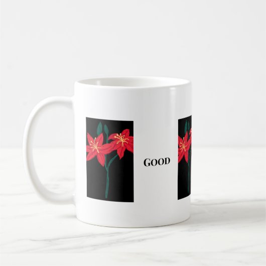 Good Day Sweet Text Blume Image Classic Kaffeetasse (Links)