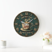 Good Days Start with Coffee Große Wanduhr (Zuhause)