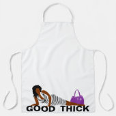 Good Diick - Frau in schwarz gestreiftes Kleid Erw Schürze (Vorderseite)