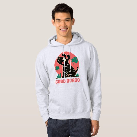 Good Doggo Retro Dog Art Hoodie (Vorne ganz)