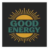Good Energy- Retro Sunburst Positive Vibes Design Poster (Vorderseite)