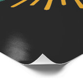 Good Energy- Retro Sunburst Positive Vibes Design Poster (Ecke)